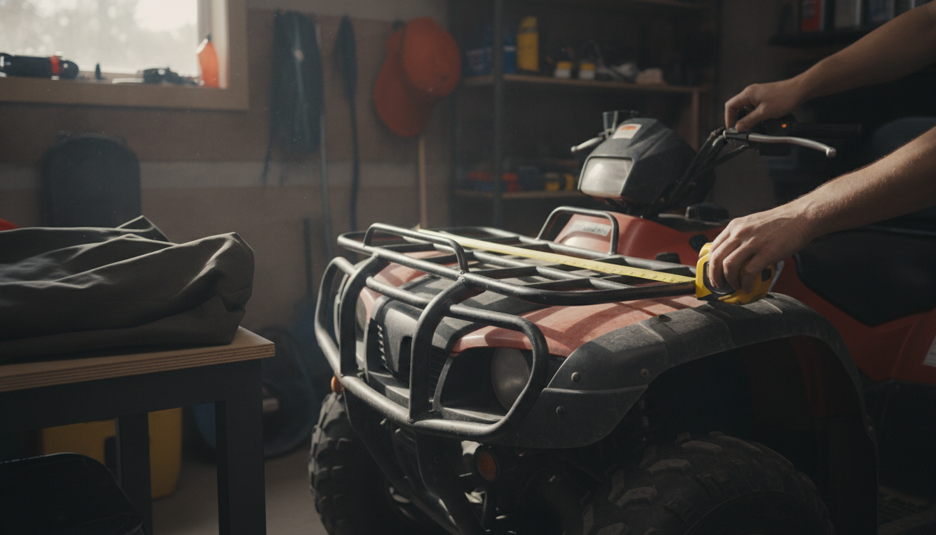 How do I measure my ATV front rack to choose the right size lid